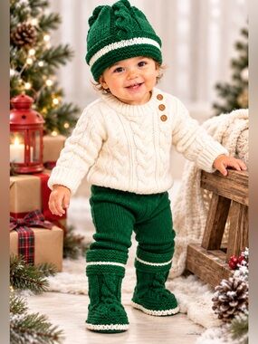 NWT Hand made baby set made in Europe - Artisan Baby set 6-9mo